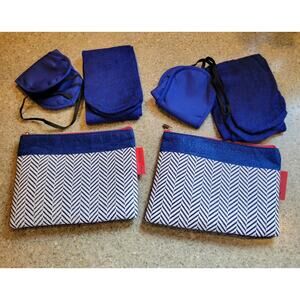 2 British Airways World Traveler Plus Travel Kits w/ Sleeping Eye Patch & Socks